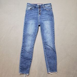 Carly Jean - Kenny jeans button fly high rise med wash. Size 5 crop